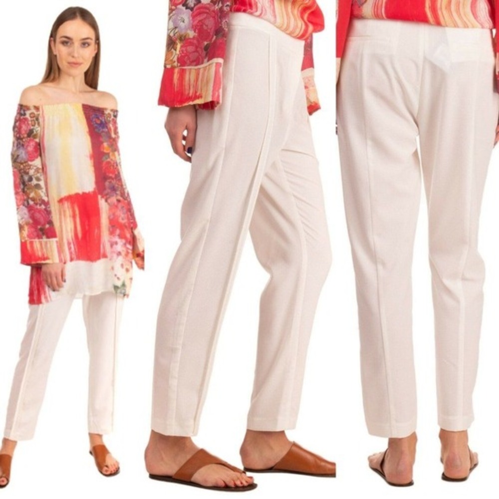 Minimalist‎ White Dress Pants Womens M Cigarette Trousers TY LR 31x28 $270 NEW